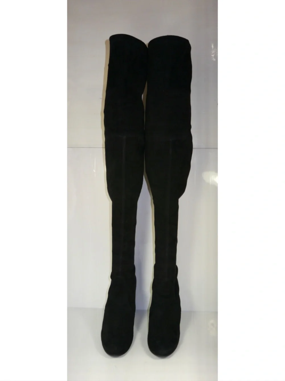 Stuart Weitzman Highland Over The Knee Suede Heel Boot Black size 7 M